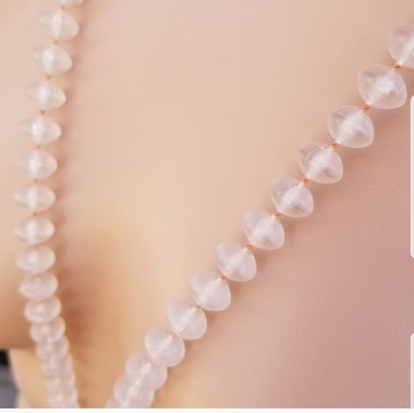 VINTAGE SEMI TRANSPARENT RONDELLE BEAD STYLE NECKLACE - Picture 3 of 4
